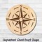 Nautical Compass 3 Unfinished Wood Shape Blank Laser Engraved Cut Out Woodcraft Craft Supply COM-003 product 1